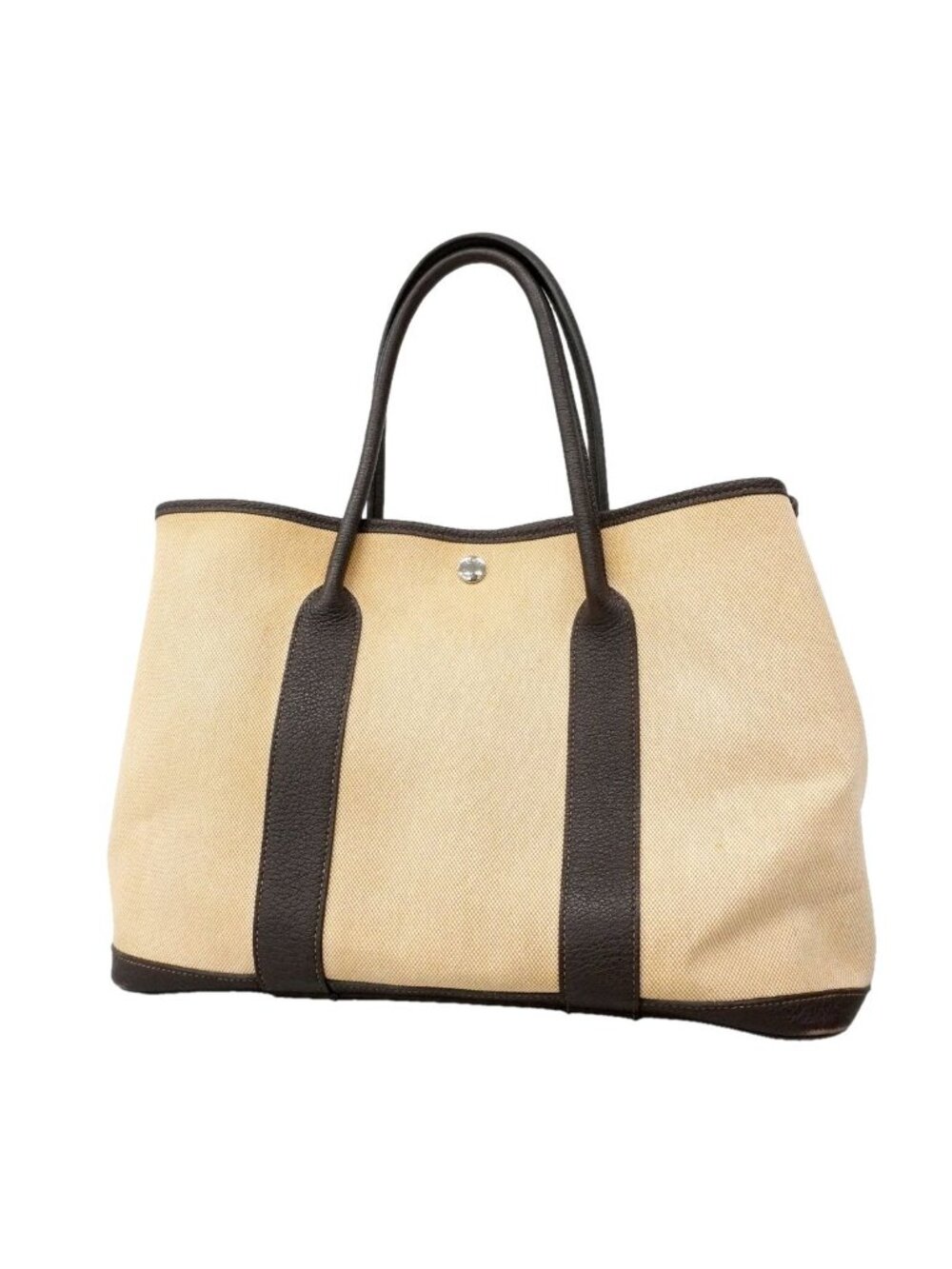 Hermes Tote Bag Garden Party PM Toile H Brown Silver